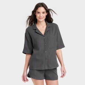 Linen Blend Top XL & Shorts XXL